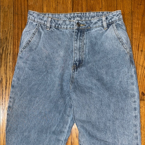 Beige Botany Stylish Blue Women's Jeans with Bow Detail Size Medium - Picture 3 of 9